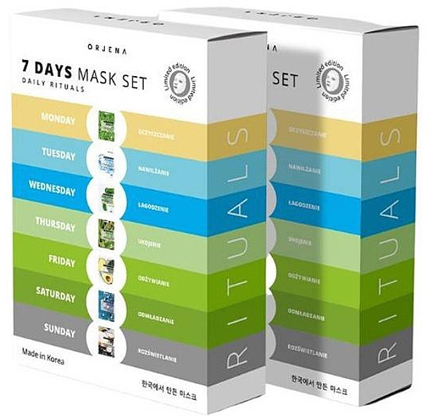 Sheet Mask Set, 7 products - Orjena 7 Days Daily Rituals Mask Set — photo N1