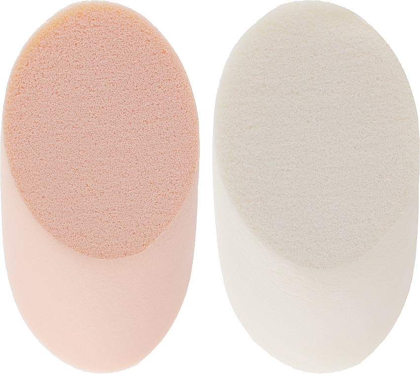 Makeup Sponge CS062WB, cut cylinder, white + beige - Cosmo Shop Sponge — photo N4