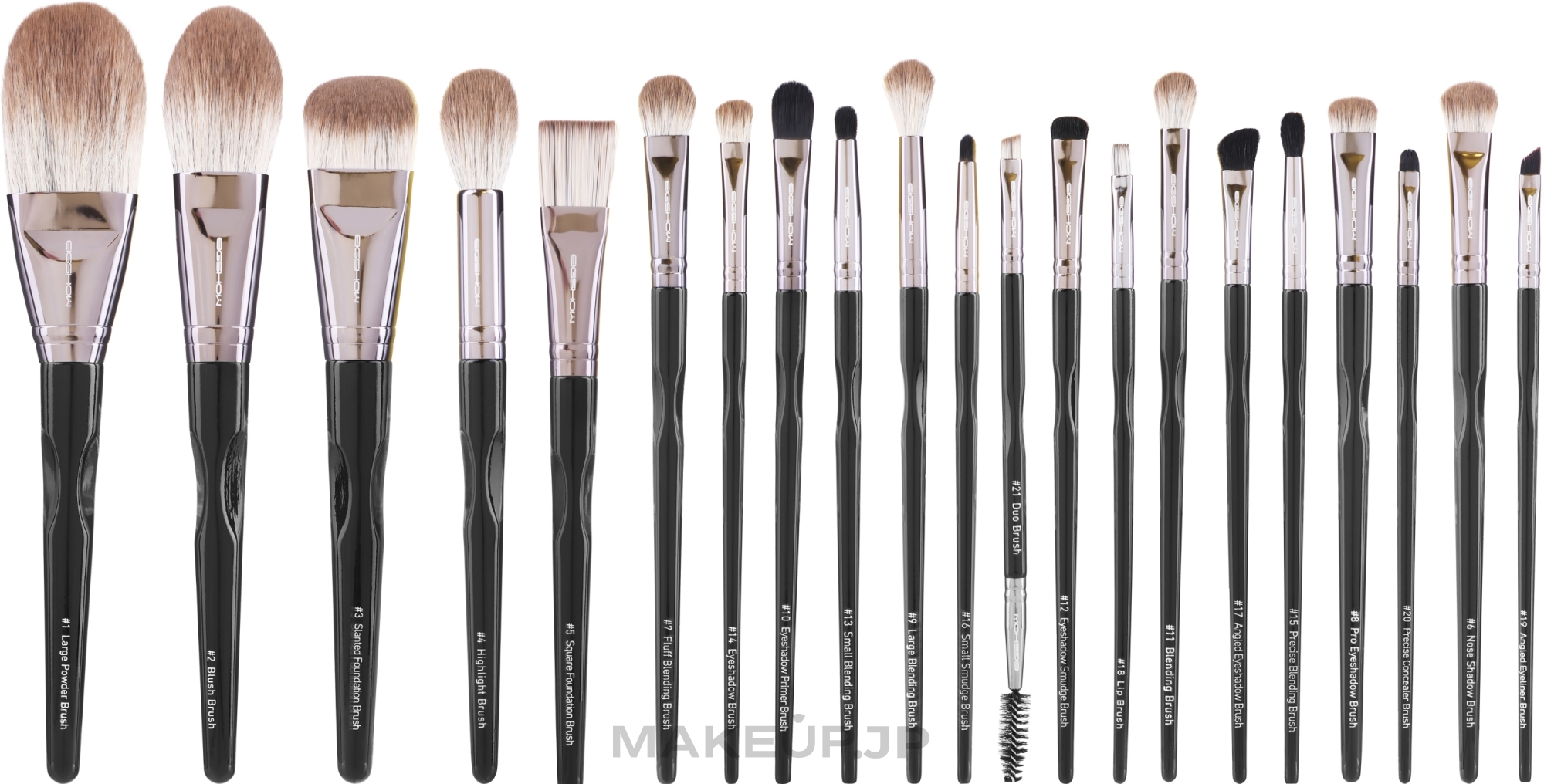 Makeup Brush Set, 21 pcs - Eigshow Black Swan Series — photo 21 szt.