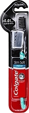 Slim Soft Charcoal Toothbrush, black-mint with cap - Colgate Charcoal Ultra Soft Toothbrush — photo N2