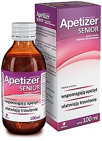 Dietary Supplement Syrup, raspberry-currant - Aflofarm Apetizer Senior — photo N1