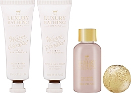 Set - Grace Cole The Luxury Bathing Warm Vanilla Set (sh/gel/50ml + h/cr/50ml + b/cr/50ml + bath/bomb/25g) — photo N3