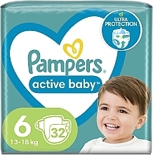 Active Baby 6 Diapers, 13-18 kg, 32 pcs - Pampers — photo N2