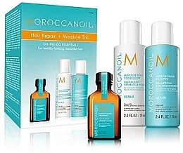 Fragrances, Perfumes, Cosmetics Set - Moroccanoil Hair Repair+Moisture Trio (shm/70 ml + cond/70 ml + treatment/25 ml)