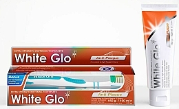 Set "Plaque" with White-Blue Brush - White Glo Anti-Plaque (t/paste/100ml + t/brush/1 + dental/flosser/1) — photo N5