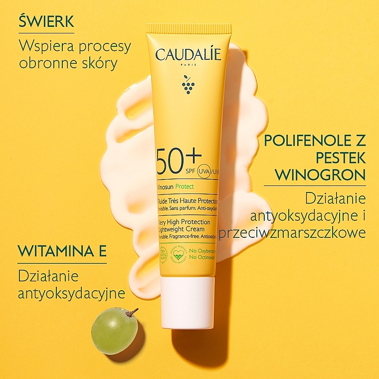 Light Face Sunscreen - Caudalie Vinosun Protect Very High Lightweight Cream SPF 50+ — photo N5