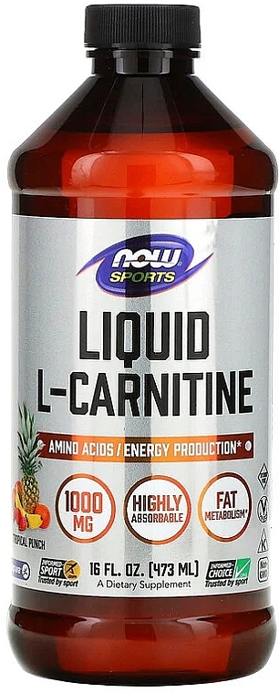 Liquid L-Carnitine with Tropical Punch Flavor, 1000mg - Now Foods L-Carnitine Liquid Tropical Punch — photo N1