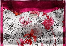 Makeup Bag "Silver Meadow", 94316, red flower - Top Choice — photo N3