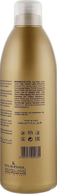 Shampoo with Flax Extract - Kleral System Semi Di Lino Shampoo — photo N10