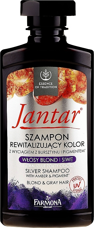 Color Repair Shampoo for Grey & Blonde Hair - Farmona Jantar Shampoo — photo N1