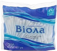 Cotton Buds in a Polyethylene Package, 200 pcs. - Viola — photo N1