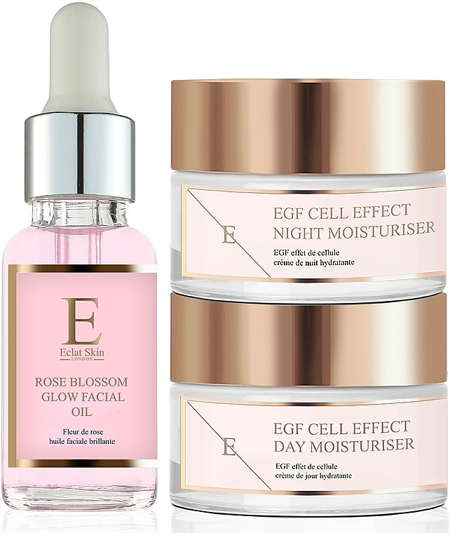 Set - Eclat Skin London EGF Cell Effect + Rose Blossom (d/cr/50ml + n/cr/50ml + oil/30ml) — photo N1