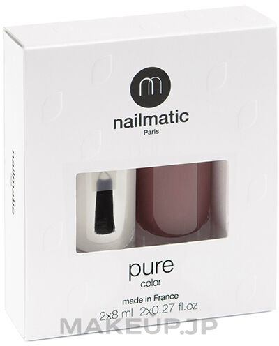 Set - Nailmatic Pure Color Set (base/8ml + nail/polish/8ml) — photo Alaia - Taupe Brown