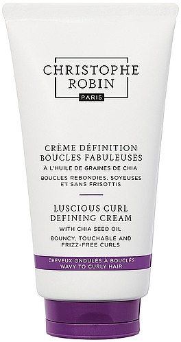 Chia Seed Oil Cream for Curly Hair - Christophe Robin Luscious Curl Defining Cream With Chia Seed Oil — photo N1
