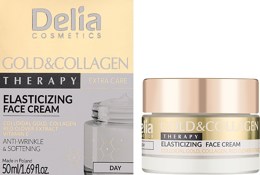 Gold & Collagen Day Face Cream - Delia Gold & Collagen Therapy Elasticizing Day Cream — photo N2