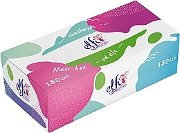 Fragrances, Perfumes, Cosmetics Two-Layer Tissues 'Friendly', 150 pcs, in a white and pink box - Elfi Maxi Box