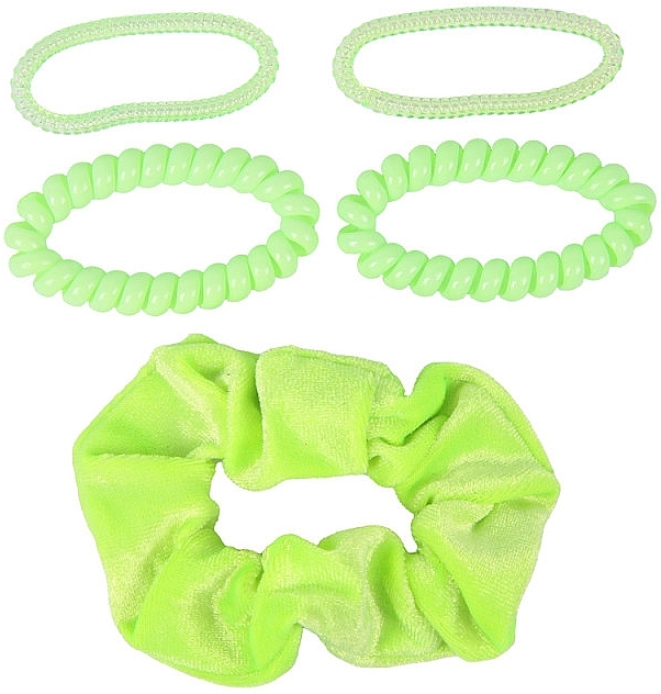Hair Tie Set, FA-5833, 5 pcs, light green - Donegal — photo N2