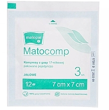 Sterile Gauze Compresses, 17 threads, 12 layers, 7x7 cm, 3 pcs., packed individually - Matopat Matocomp — photo N1