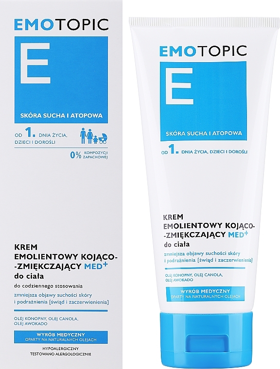 3-in-1 Emollient Intensive Nourishing Treatment - Pharmaceris E MED+ Emotopic Soothing and Softening Body Emollient Cream — photo N1