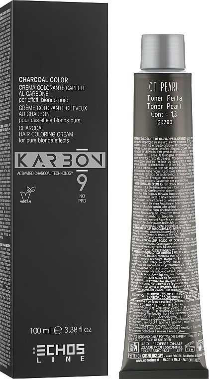 Charcoal Hair Toner - Echosline Karbon 9 Charcoal Ash Toner — photo N2