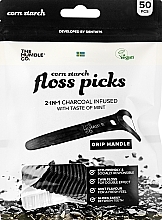 Corn Starch Floss Picks "Refreshing Mint+Activated Charcoal" - The Humble Co. Floss Picks — photo N10