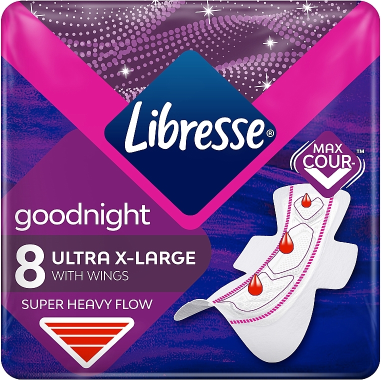 Sanitary Pads, 8 pcs - Libresse Ultra Thin Goodnight Extra Soft — photo N1