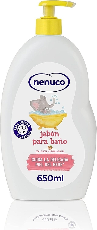 Liquid Bath Soap, with dispenser - Nenuco Moisturizing Bath Soap with Almond Milk — photo N2