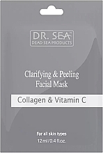 Fragrances, Perfumes, Cosmetics Brightening Face Peeling Mask with Collagen & Vitamin C - Dr. Sea Clarifying & Peeling Ficial Mask (sachet)