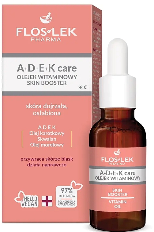 Vitamin Face Oil - Floslek A + D + E + K Skin Booster Vitamin Oil — photo N4