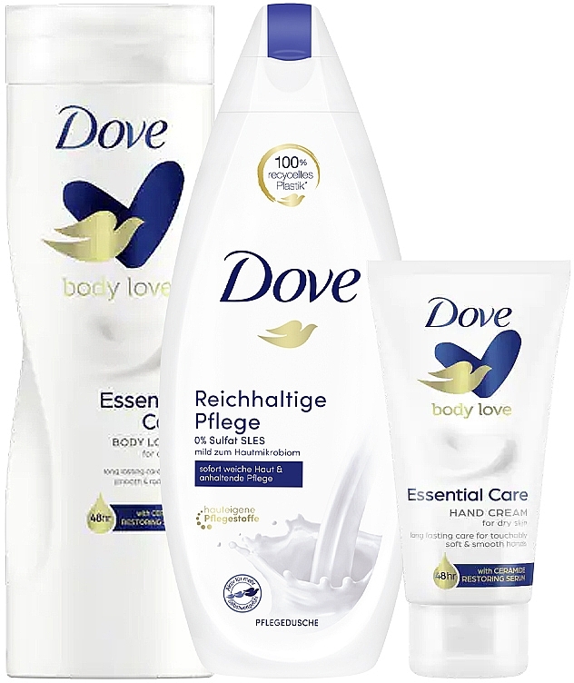 Men's Set - Dove With Love Body Love Essential Set (sh/gel/250 ml + b/lot/400 ml + h/cr/75 ml) — photo N2