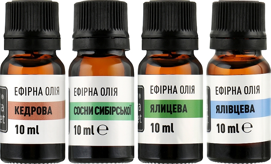 Sauna Set "Fir" - Flora Secret (oil/10ml + oil/10ml + oil/10ml + oil/10ml) — photo N2