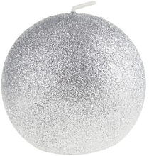 Fragrances, Perfumes, Cosmetics Decorative Candle, ball, silver, 8 cm - Artman Glamour