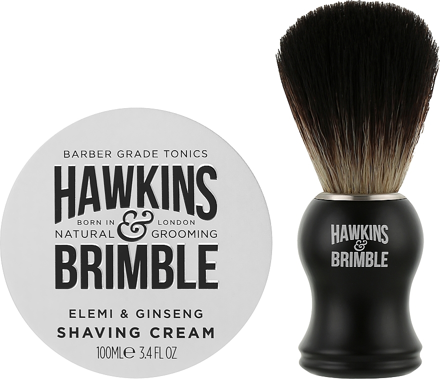 Set - Hawkins & Brimble Shaving Gift Set Silver (shaving/cr/100ml + acs/1pcs) — photo N2