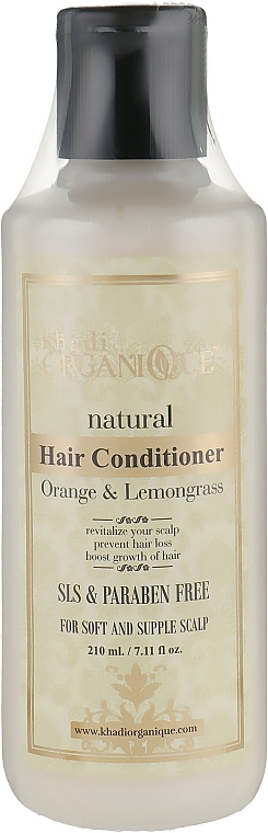 Natural Herbal Ayurvedic Conditioner "Orange & Lemongrass", SLS-free - Khadi Organique Orange Lemongrass Hair Conditioner — photo N2