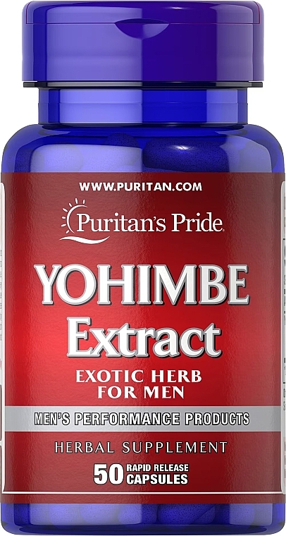 Supplement 'Yohimbe' - Puritan's Pride Yohimbe Extract 1000mg Capsules — photo N1