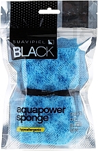 Men Shower Sponge, blue - Suavipiel Black Aqua Power Sponge — photo N1