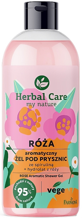 Aromatic Spirulina Shower Gel - Farmona Herbal Care Rose Aromatic Shower Gel — photo N1