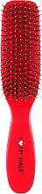 Hair Brush "Spider Soft", 9-row, matte, red - I Love My Hair — photo N3