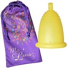Menstrual Cup with Ball, size M, yellow - MeLuna Soft Menstrual Cup Ball — photo N3