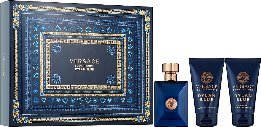 Versace Pour Homme Dylan Blue - Set (edt/50ml + 50ash/b + 50sh/g) — photo N1
