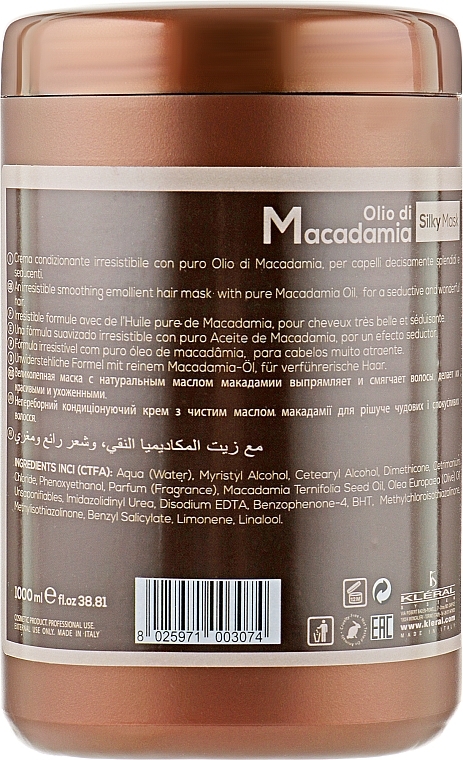 Macadamia Oil Silk Mask - Kleral System Olio Di Macadamia Silky Mask — photo N6