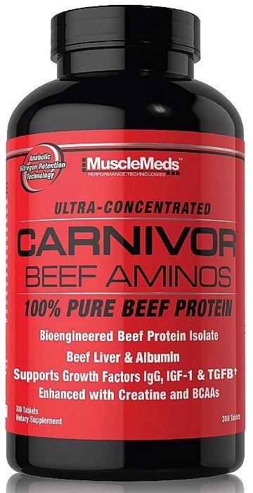 Amino Acid Complex, tablets - MuscleMeds Carnivor Beef Aminos — photo N1