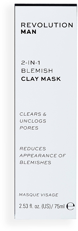 Clay Face Mask - Revolution Skincare Man 2-in-1 Blemish Clay Mask — photo N2