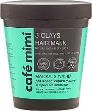 Fragrances, Perfumes, Cosmetics Hair Mask "3 Clay" - Cafe Mimi Mask