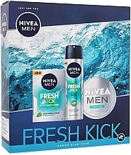 Fragrances, Perfumes, Cosmetics Set - Nivea Men Fresh Kick (sh/lot/100ml + deo/150ml + gel/150ml)