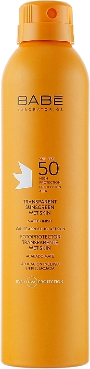 Waterproof Sun Spray SPF 50+ - Babe Laboratorios Fotoprotector Transparente Wet Skin — photo N1