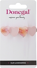 Hair Clip, FA-5712+1, with light pink hearts - Donegal — photo N1