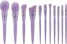 Makeup Brush Set, 11 pcs - Eigshow Beauty Eco Pro Bamboo Fiber Purple Brush Kit — photo N1