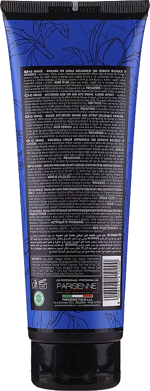 Hair mask with herbal almond extracts to neutralize orange and copper hues - Black Professional Line Platinum No Orange Mask With Organic Almond Extract — photo N9