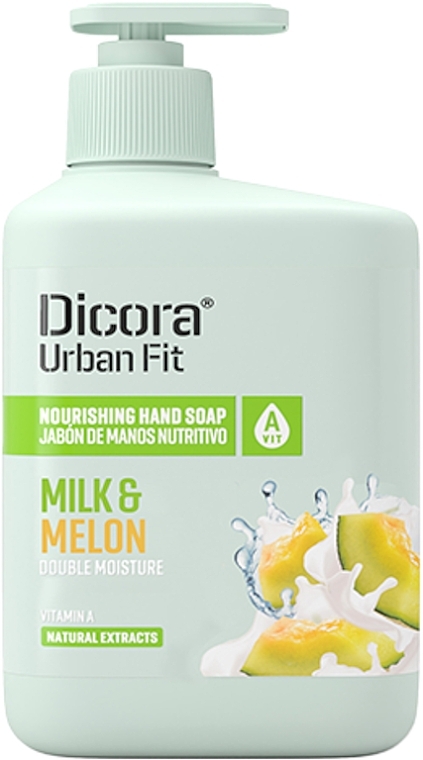 Vitamin A Liquid Hand Soap "Milk & Melon" - Dicora Urban Fit Nourishing Hand Soap Bio Milk & Melon — photo N3